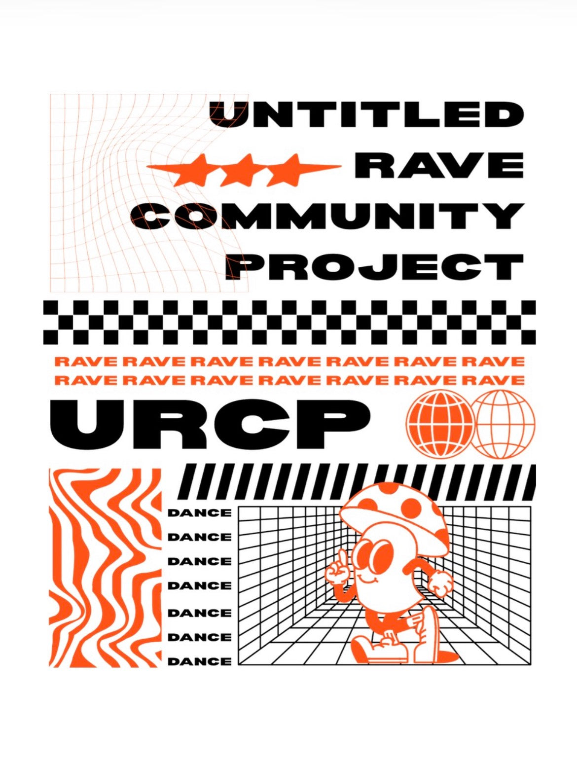 URCP UNISEX POSTER TEE - BACK PRINT (orange)