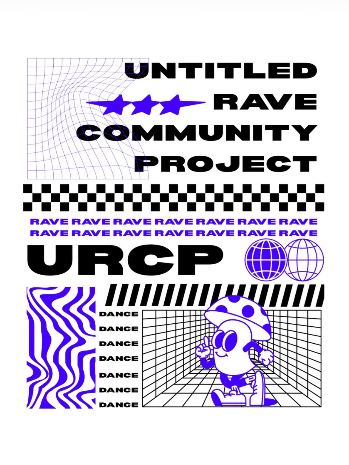 URCP UNISEX POSTER TEE - FRONT PRINT (blue)