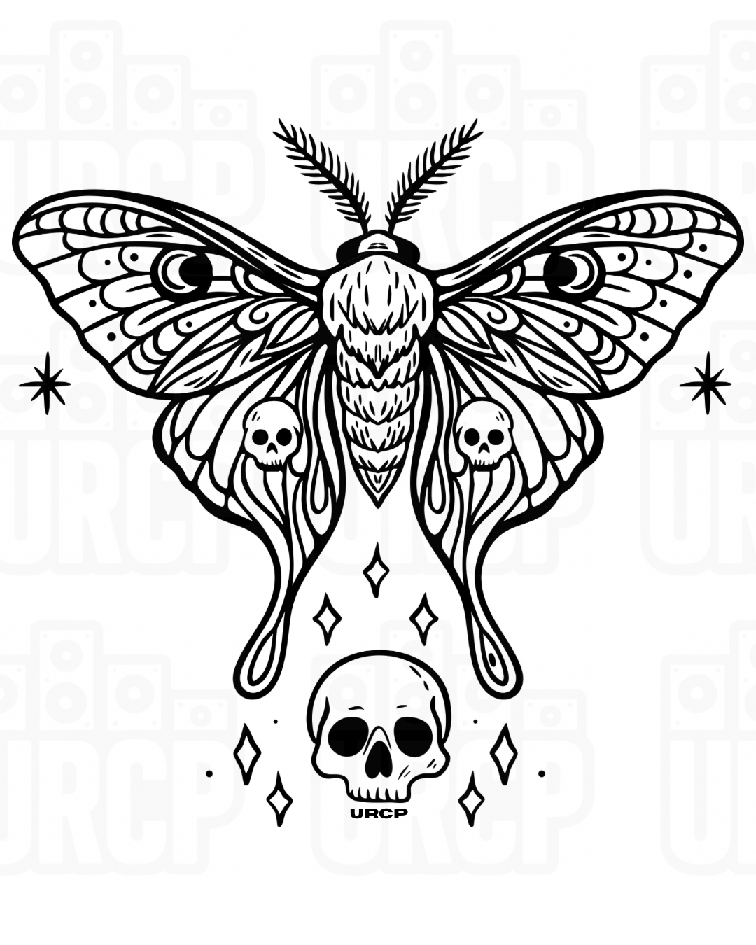 SKULL MOTH UNISEX - FRONT PRINT (multiple colours)