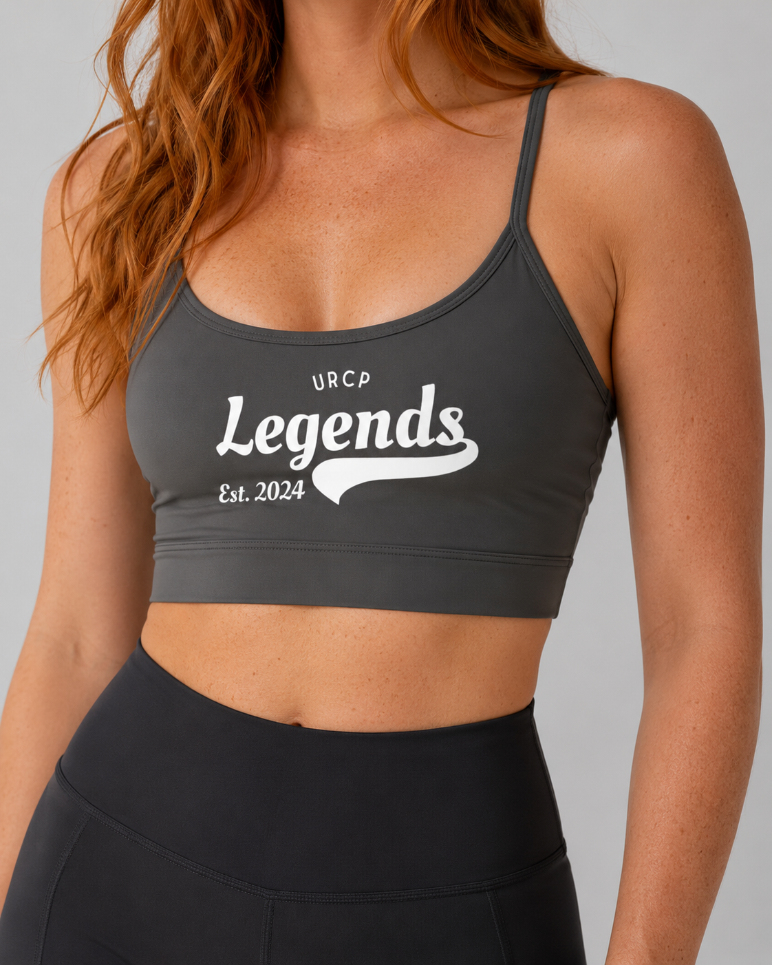 URCP LEGENDS U-NECK SPORTS BRA (black/grey)