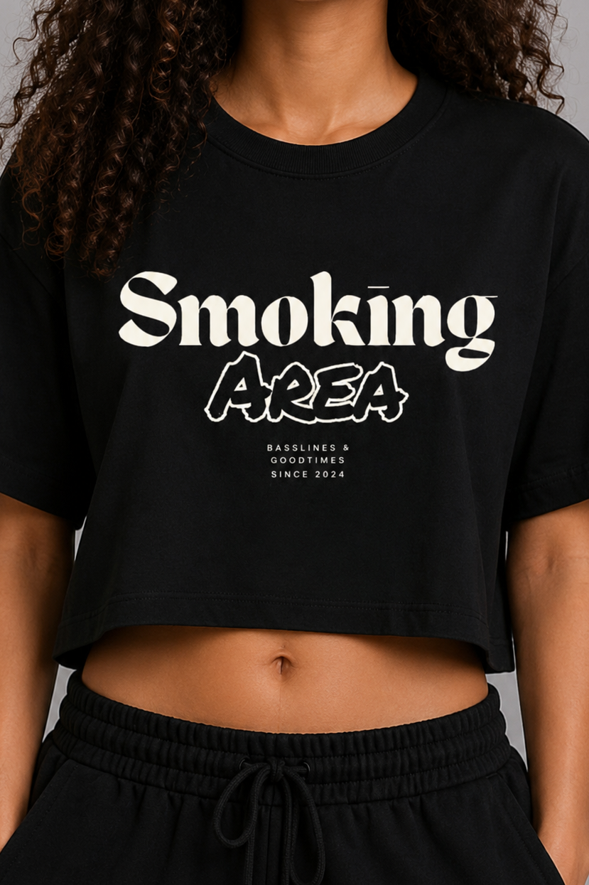 SMOKING AREA CROPPED TEE (front design)