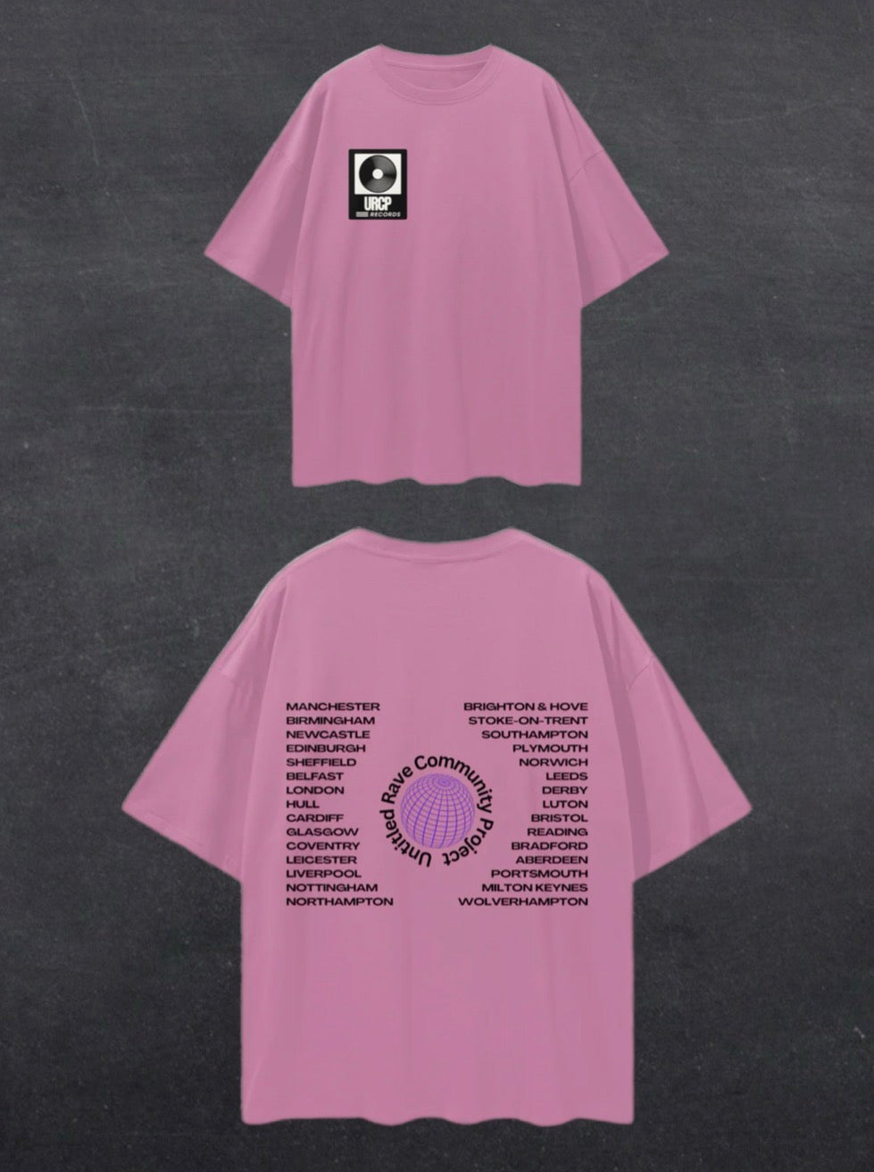 UNITED RAVE KINGDOM UNISEX TEE - BACK PRINT (multiple colours)