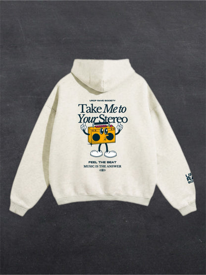 TAKE ME TO YOUR STEREO UNISEX HOODIE - BACK PRINT (multiple colours)