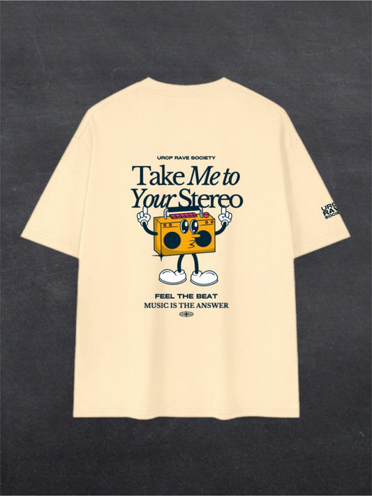TAKE ME TO YOUR STEREO UNISEX TEE - BACK PRINT (multiple colours)