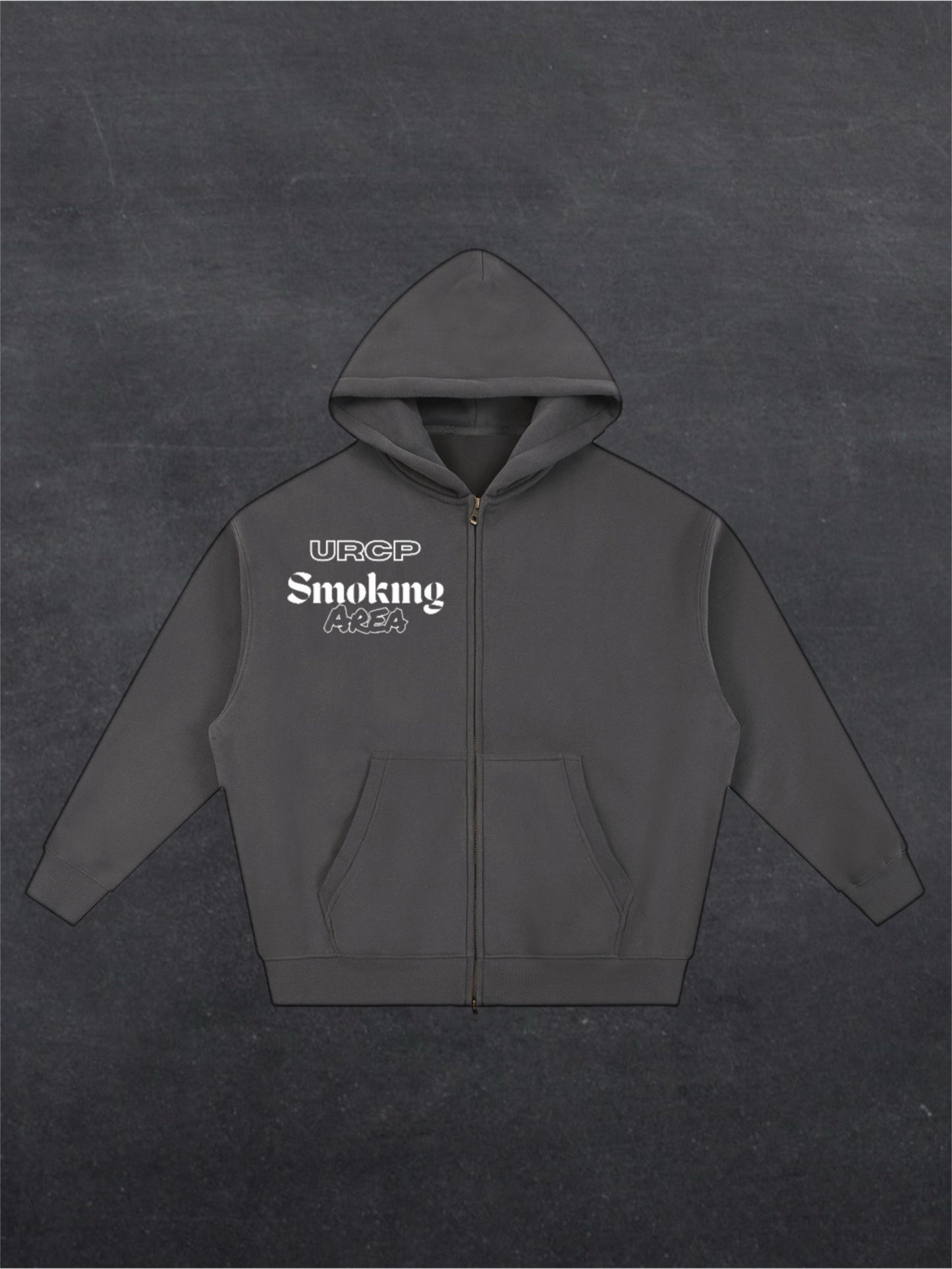 SMOKING AREA UNISEX ZIP UP HOODIE - FRONT PRINT (multiple colours)