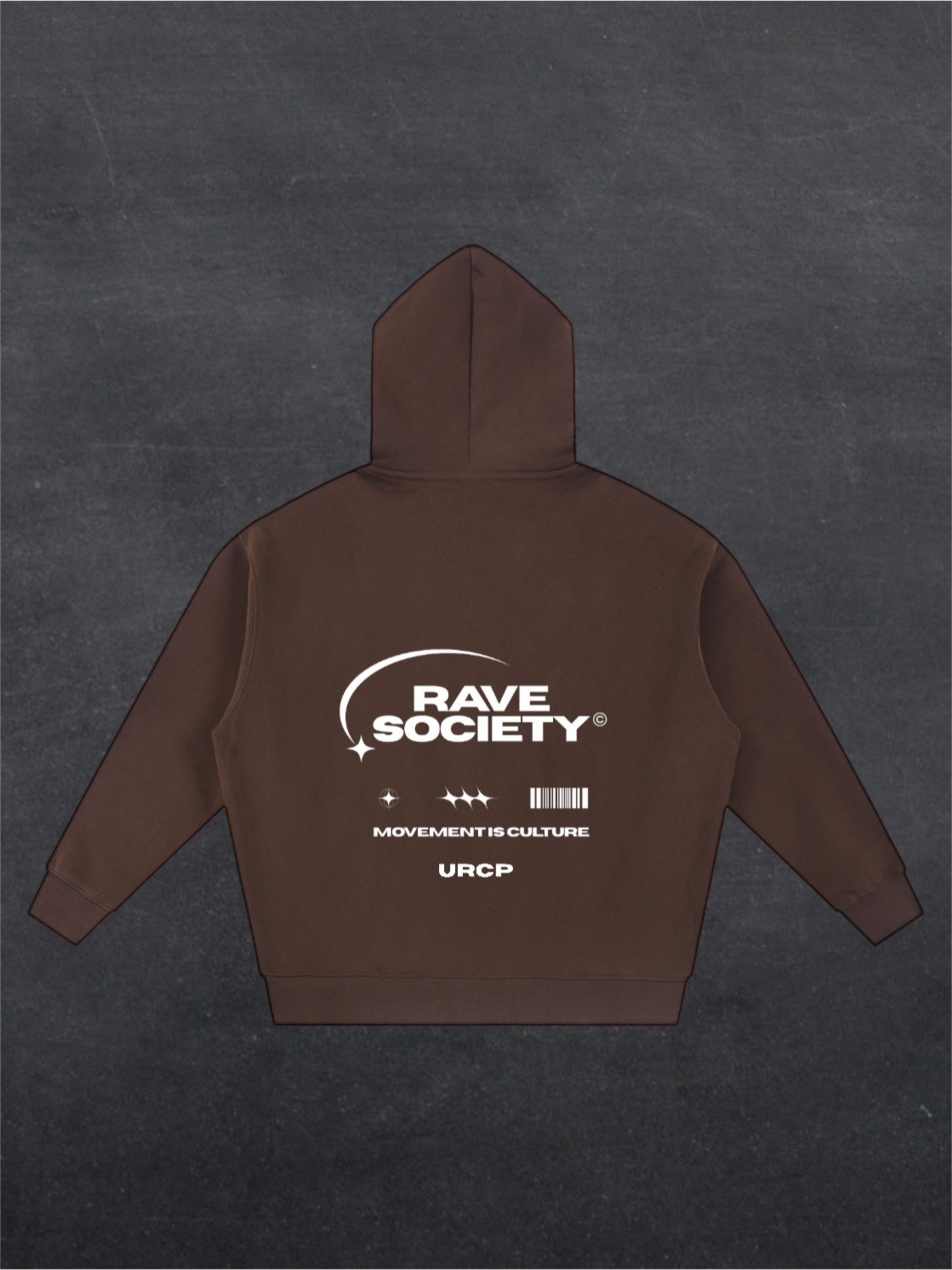 RAVE SOCIETY URCP UNISEX ZIP UP HOODIE - BACK PRINT (multiple colours)