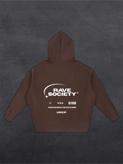 RAVE SOCIETY URCP UNISEX ZIP UP HOODIE - BACK PRINT (multiple colours)