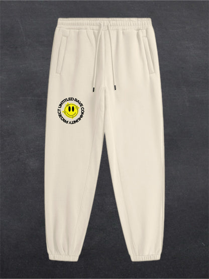 URCP SMILEY UNISEX FLEECE JOGGERS (multiple colours)