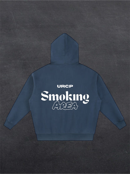SMOKING AREA UNISEX ZIP UP HOODIE - BACK PRINT (multiple colours)