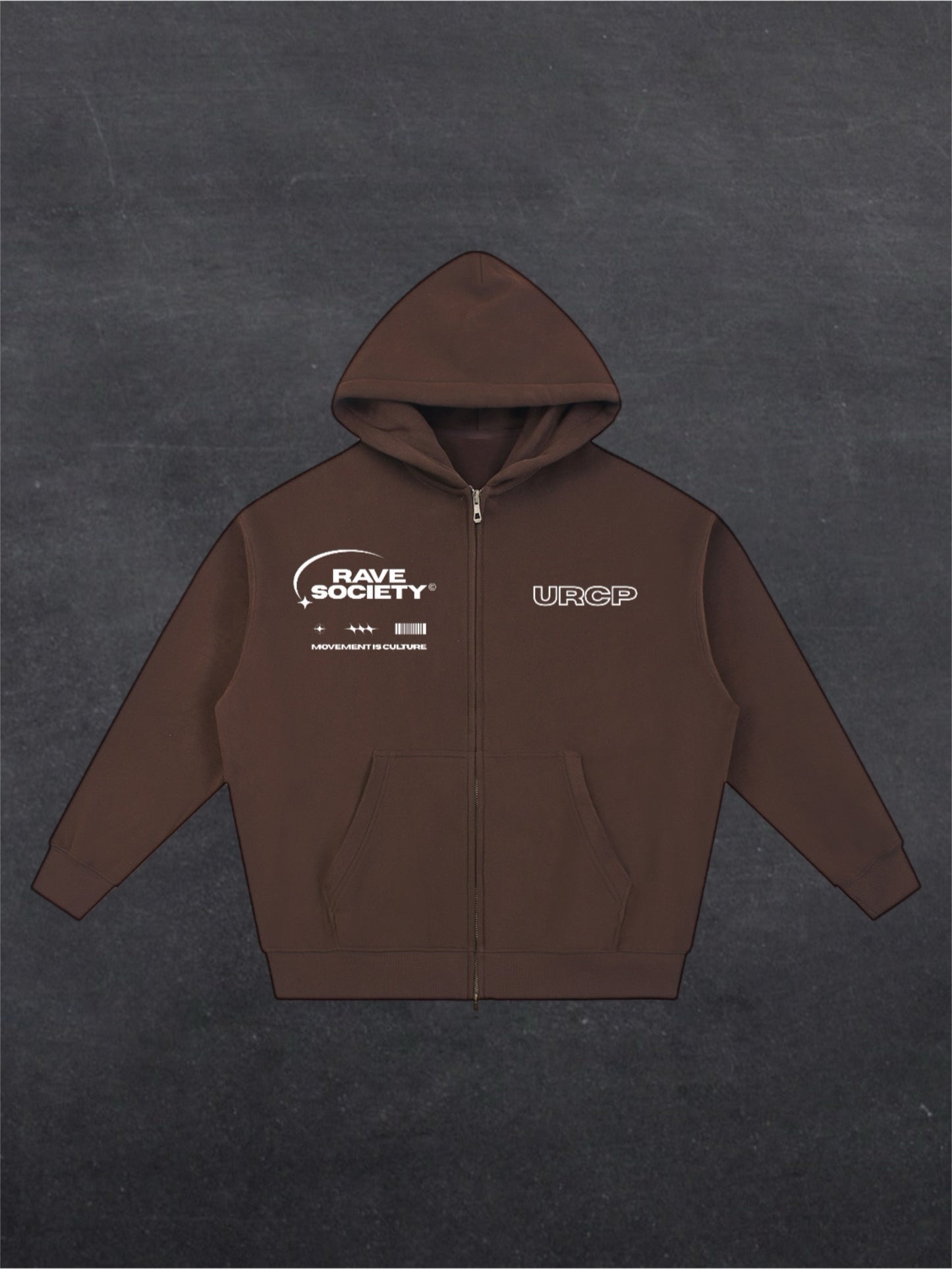 RAVE SOCIETY URCP UNISEX HOODIE - FRONT PRINT (multiple colours)