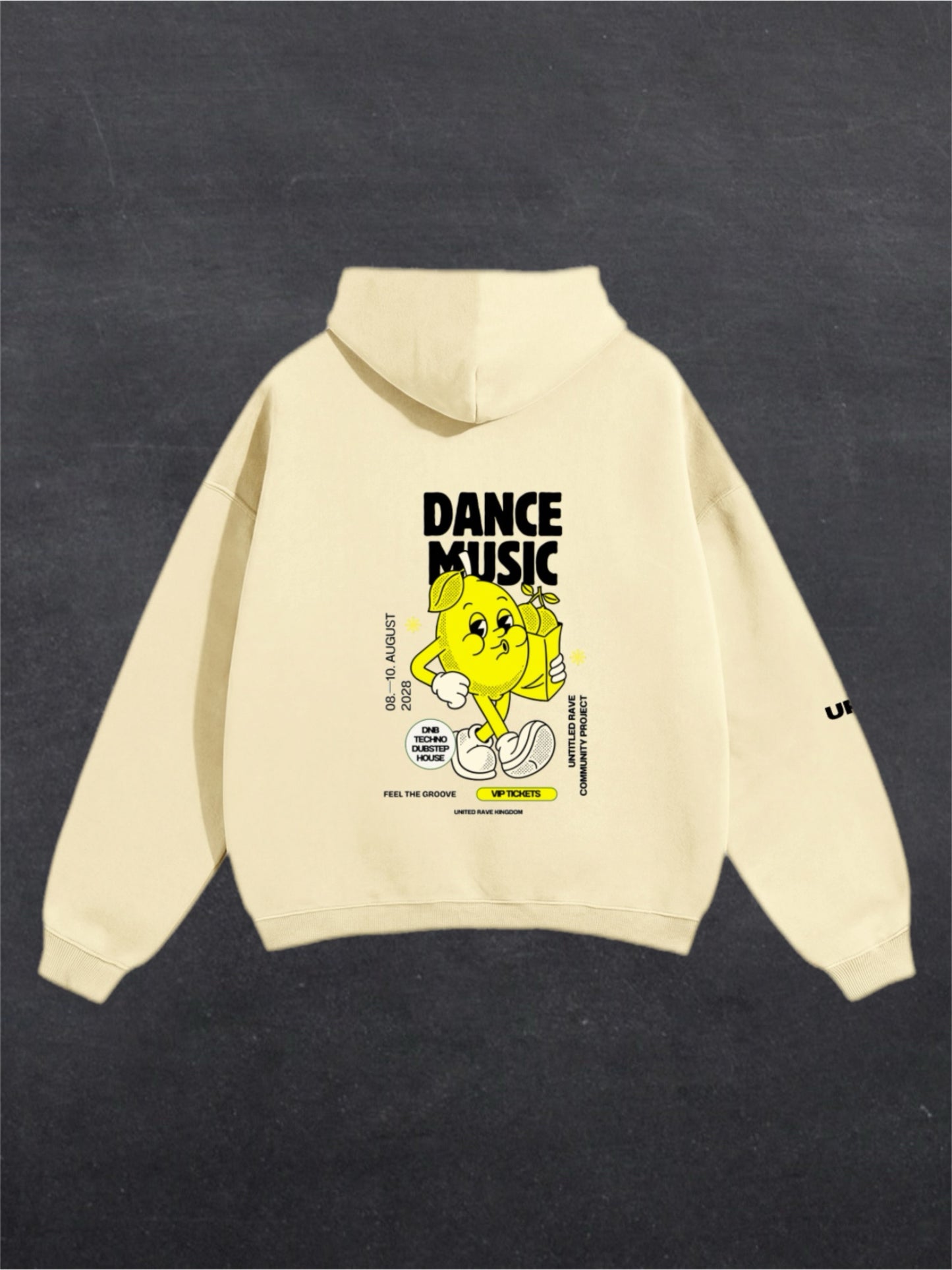 DANCE MUSIC UNISEX HOODIE - BACK PRINT (multiple colours)