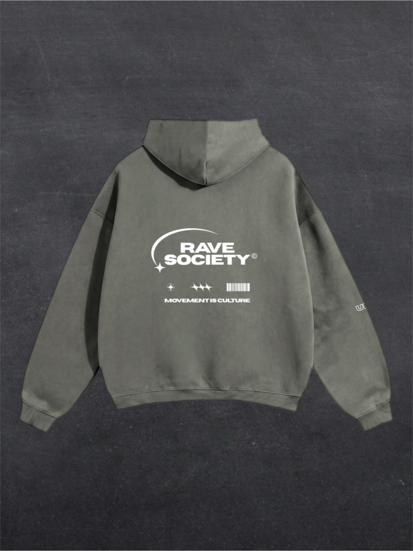 RAVE SOCIETY UNISEX HOODIE - BACK PRINT (multiple colours)