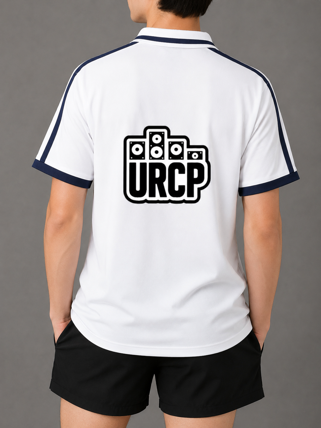 URCP UNISEX STRIPPED POLO (back design)
