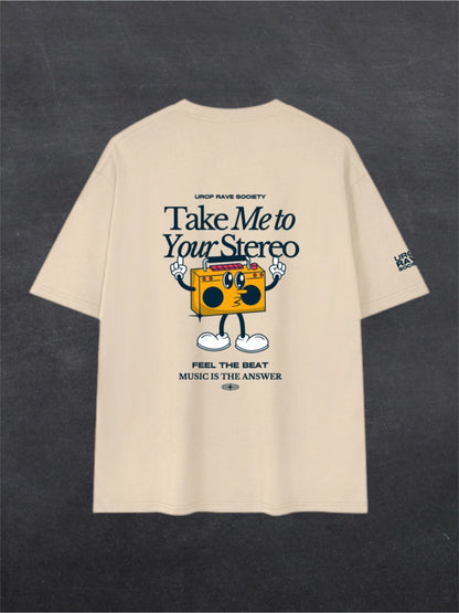 TAKE ME TO YOUR STEREO UNISEX TEE - BACK PRINT (multiple colours)