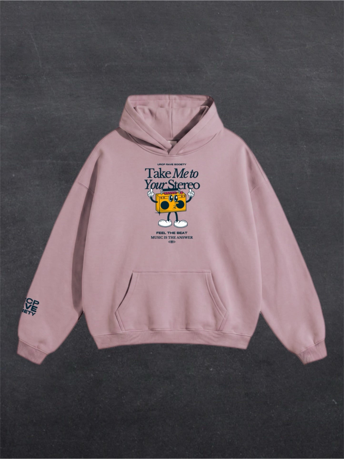 TAKE ME TO YOUR STEREO UNISEX HOODIE - FRONT PRINT (multiple colours)