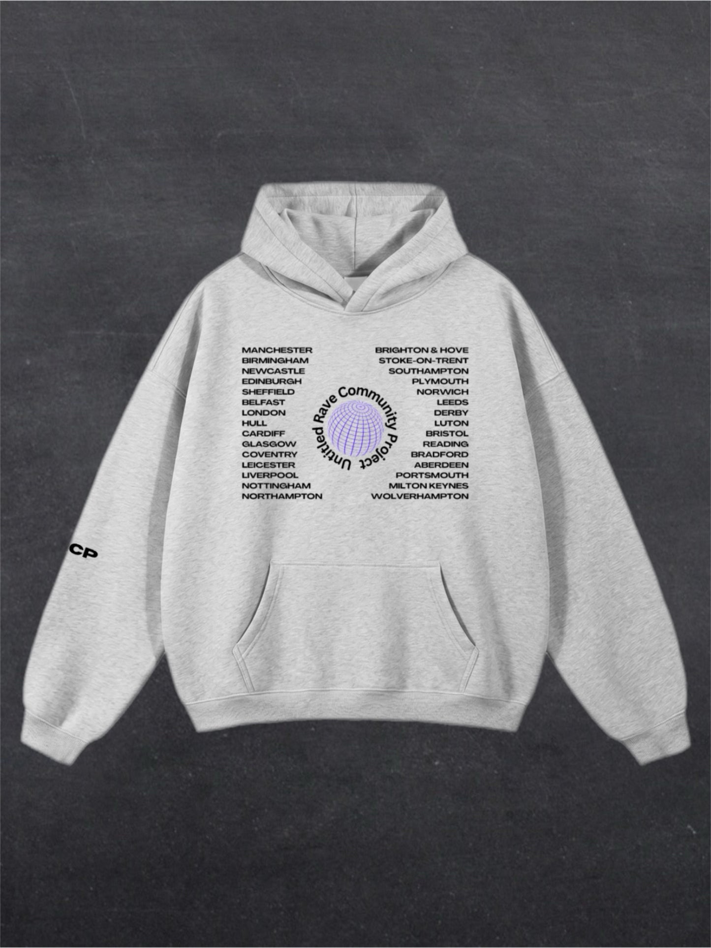 UNITED RAVE KINGDOM UNISEX HOODIE - FRONT PRINT (multiple colours)