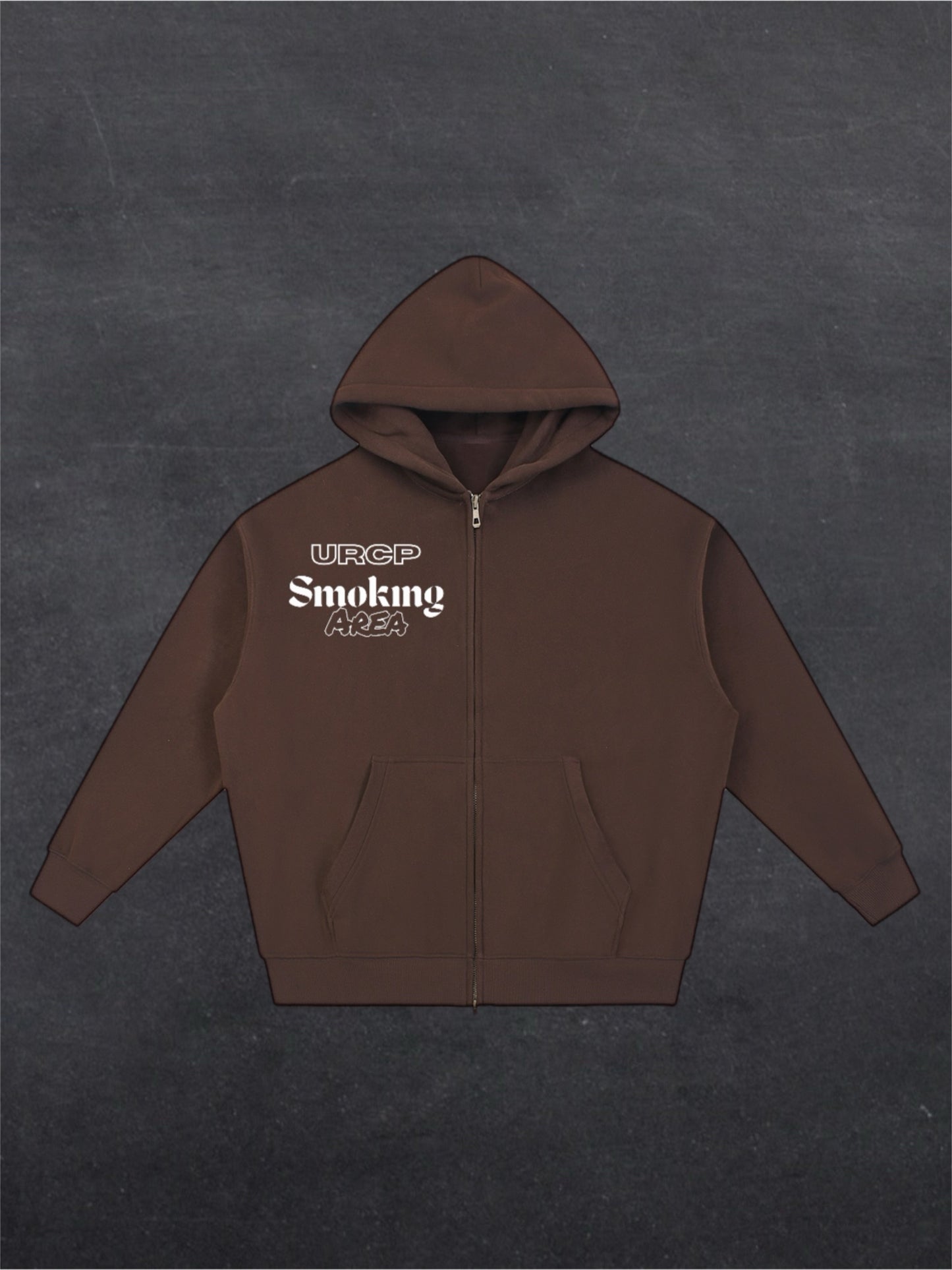 SMOKING AREA UNISEX ZIP UP HOODIE - FRONT PRINT (multiple colours)