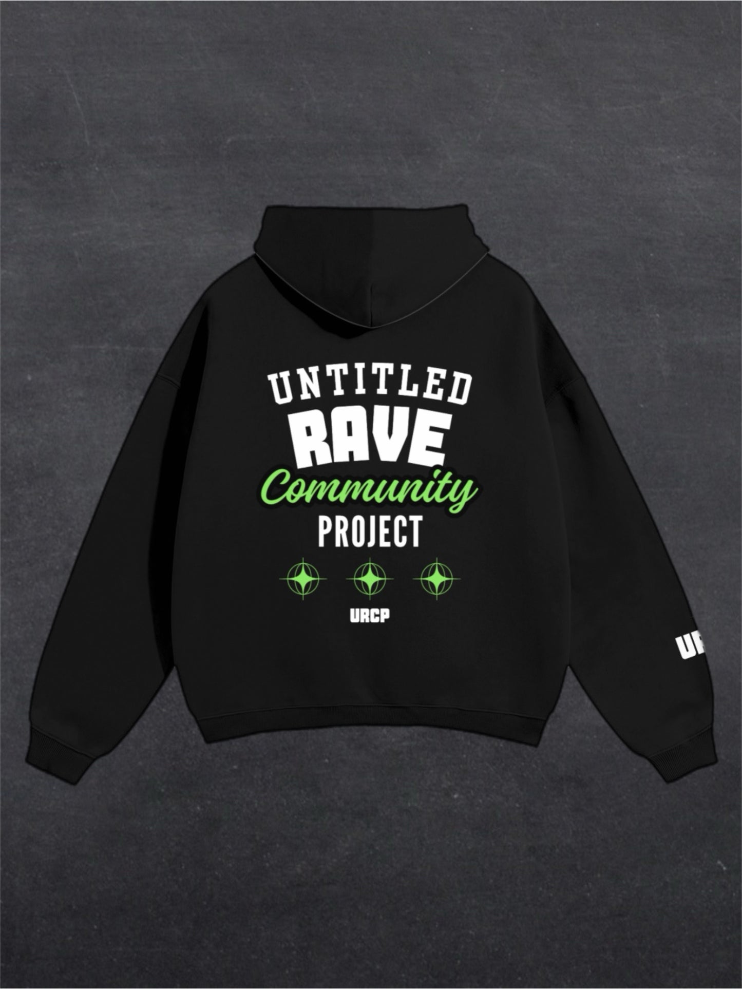 UNTITLED RAVE COMMUNITY PROJECT UNISEX HOODIE (back design)