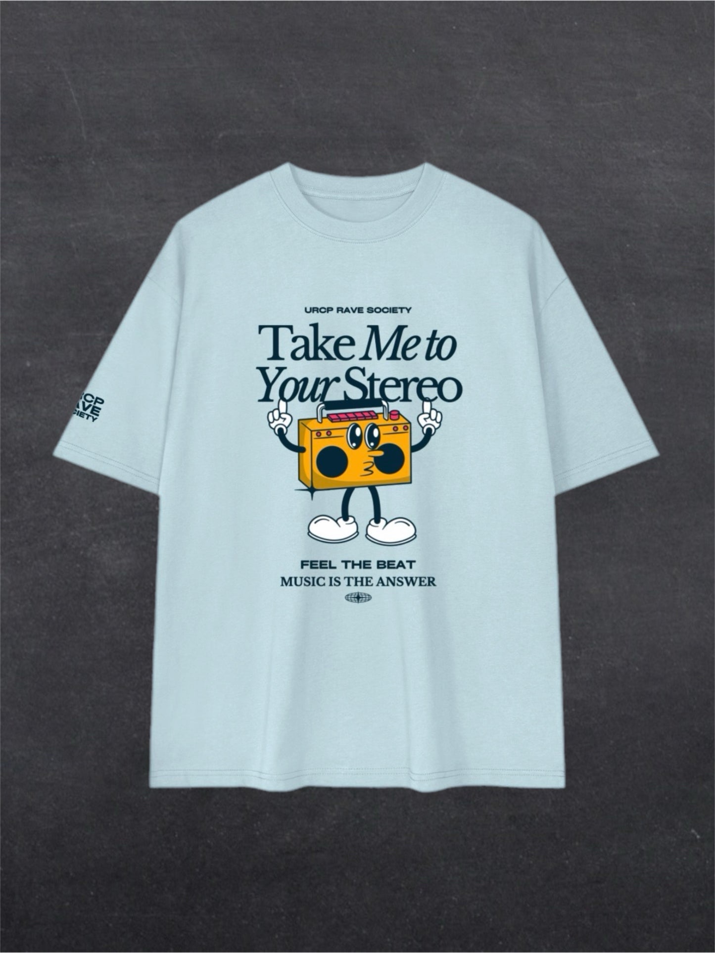 TAKE ME TO YOUR STEREO UNISEX TEE - FRONT PRINT (multiple colours)