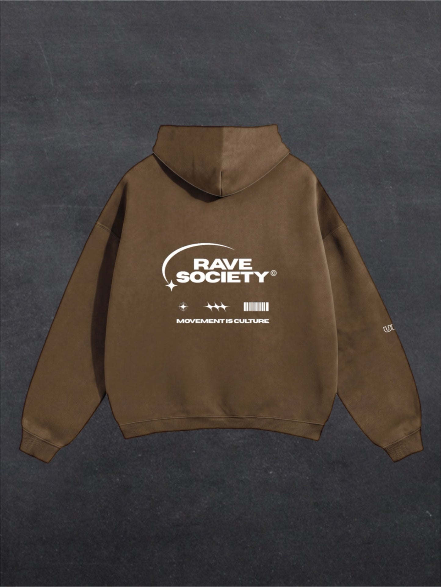 RAVE SOCIETY UNISEX HOODIE - BACK PRINT (multiple colours)