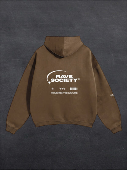 RAVE SOCIETY UNISEX HOODIE - BACK PRINT (multiple colours)