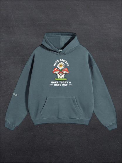 MAKE TODAY A RAVE DAY UNISEX HOODIE - FRONT PRINT (multiple colours)