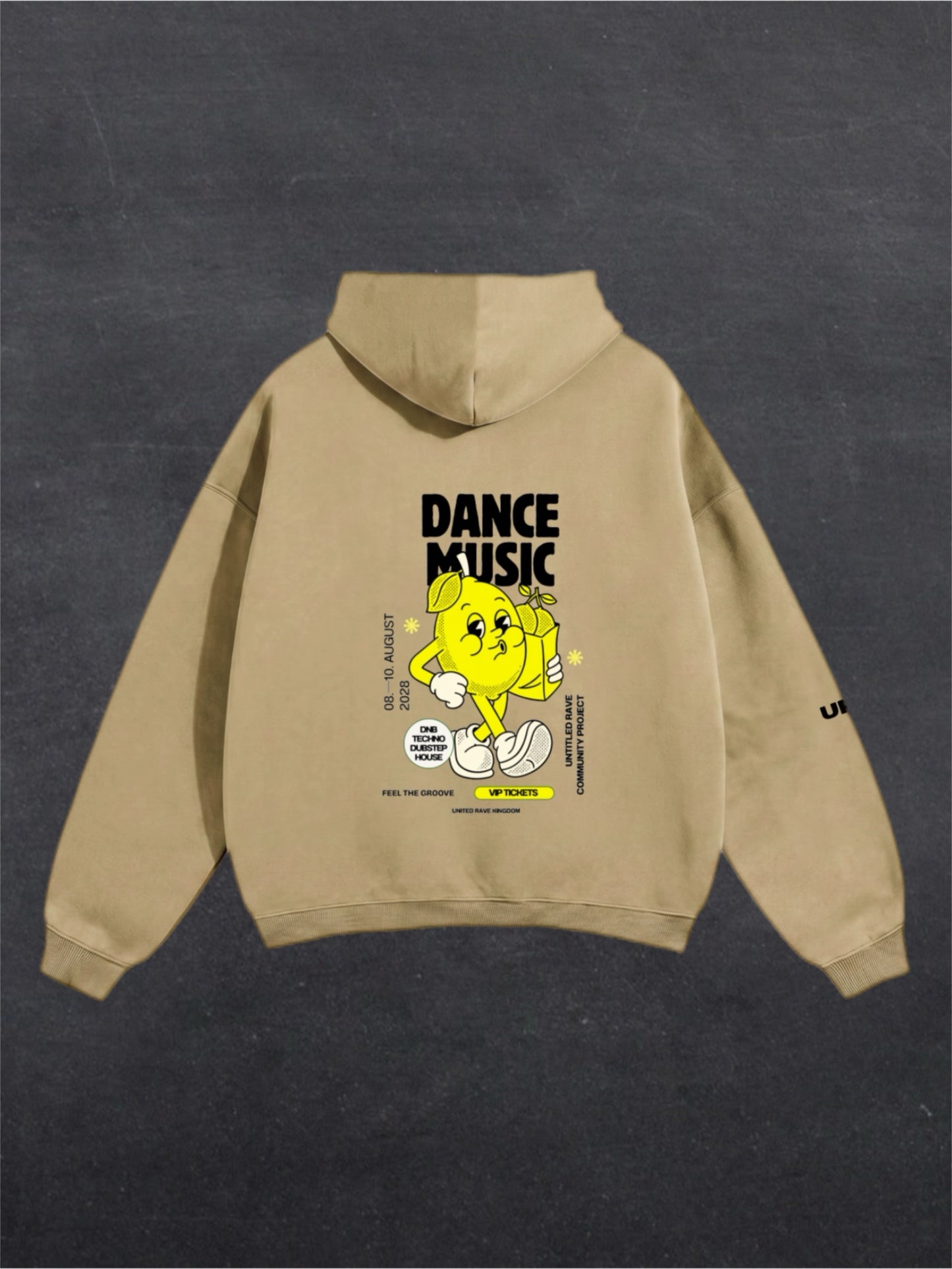 DANCE MUSIC UNISEX HOODIE - BACK PRINT (multiple colours)