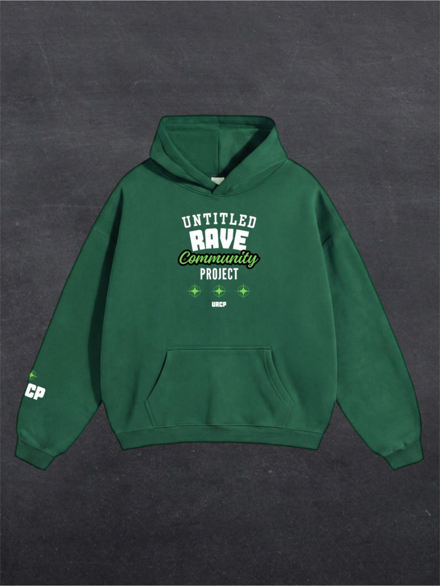 UNTITLED RAVE COMMUNITY PROJECT UNISEX HOODIE - FRONT PRINT (multiple colours)