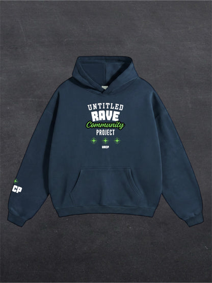 UNTITLED RAVE COMMUNITY PROJECT UNISEX HOODIE - FRONT PRINT (multiple colours)