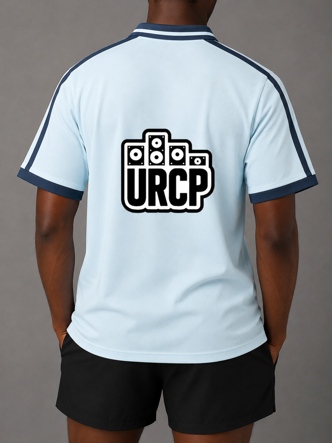 URCP UNISEX STRIPPED POLO (back design)