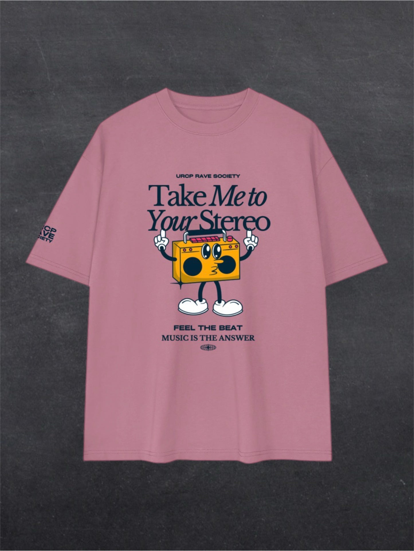 TAKE ME TO YOUR STEREO UNISEX TEE - FRONT PRINT (multiple colours)