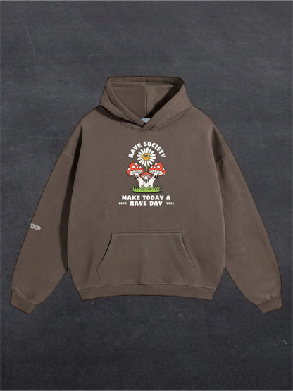 MAKE TODAY A RAVE DAY UNISEX HOODIE - FRONT PRINT (multiple colours)