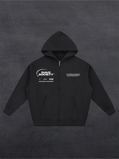 RAVE SOCIETY URCP UNISEX HOODIE - FRONT PRINT (multiple colours)