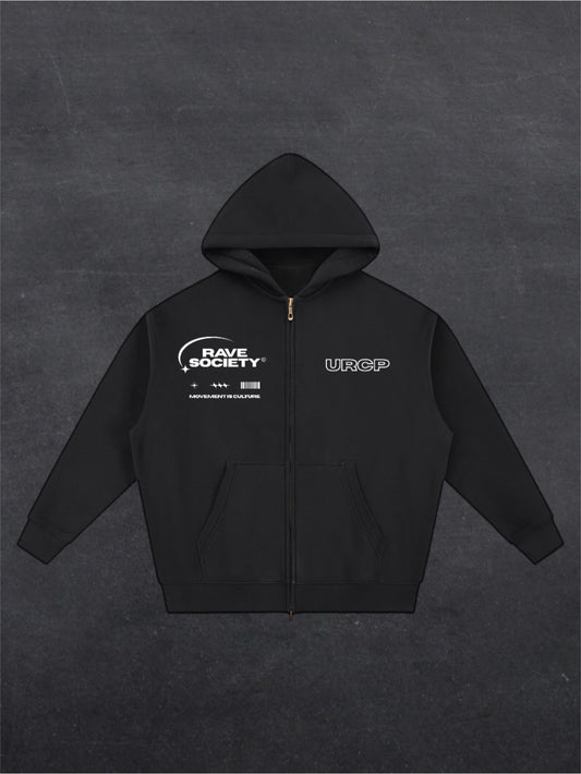 RAVE SOCIETY URCP UNISEX HOODIE - FRONT PRINT (multiple colours)
