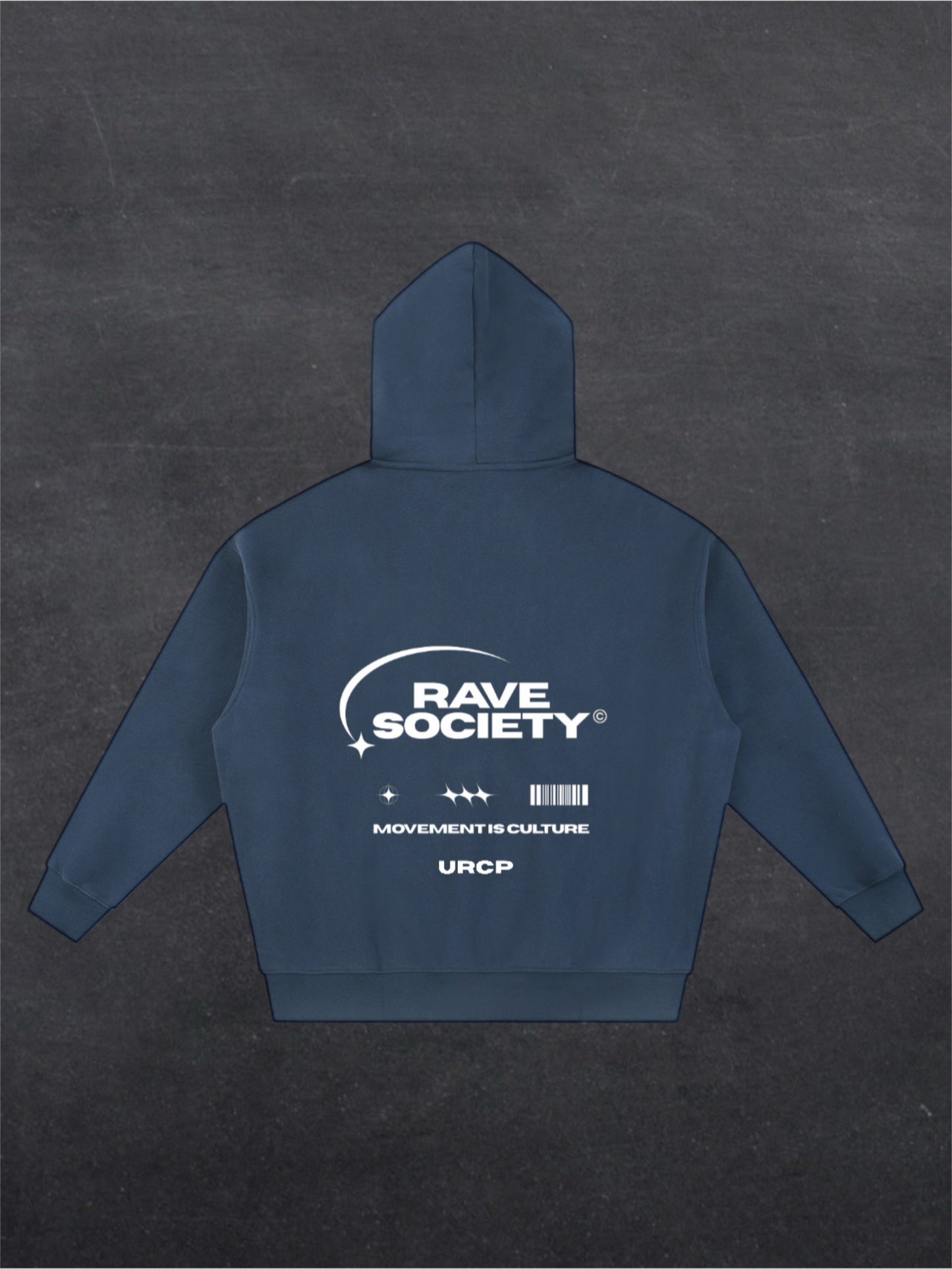 RAVE SOCIETY URCP UNISEX ZIP UP HOODIE - BACK PRINT (multiple colours)