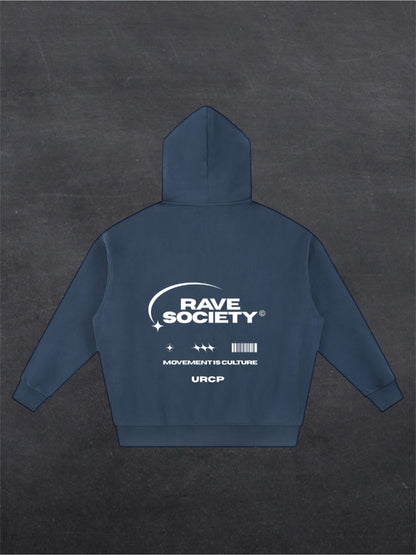 RAVE SOCIETY URCP UNISEX ZIP UP HOODIE - BACK PRINT (multiple colours)