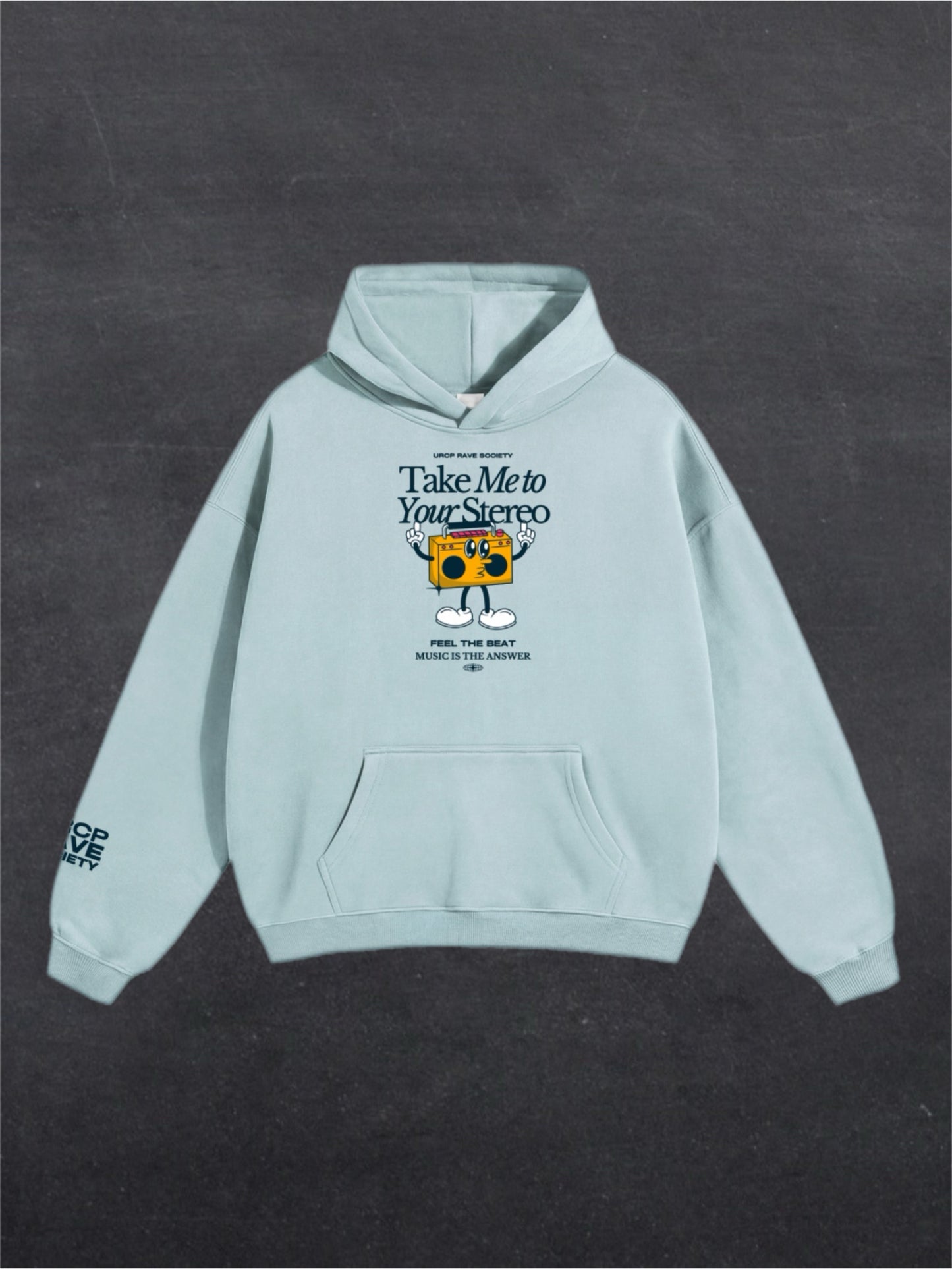 TAKE ME TO YOUR STEREO UNISEX HOODIE - FRONT PRINT (multiple colours)
