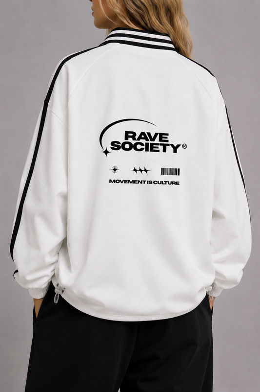 RAVE SOCIETY RUGBY STYLE UNISEX SWEATSHIRT (back design)