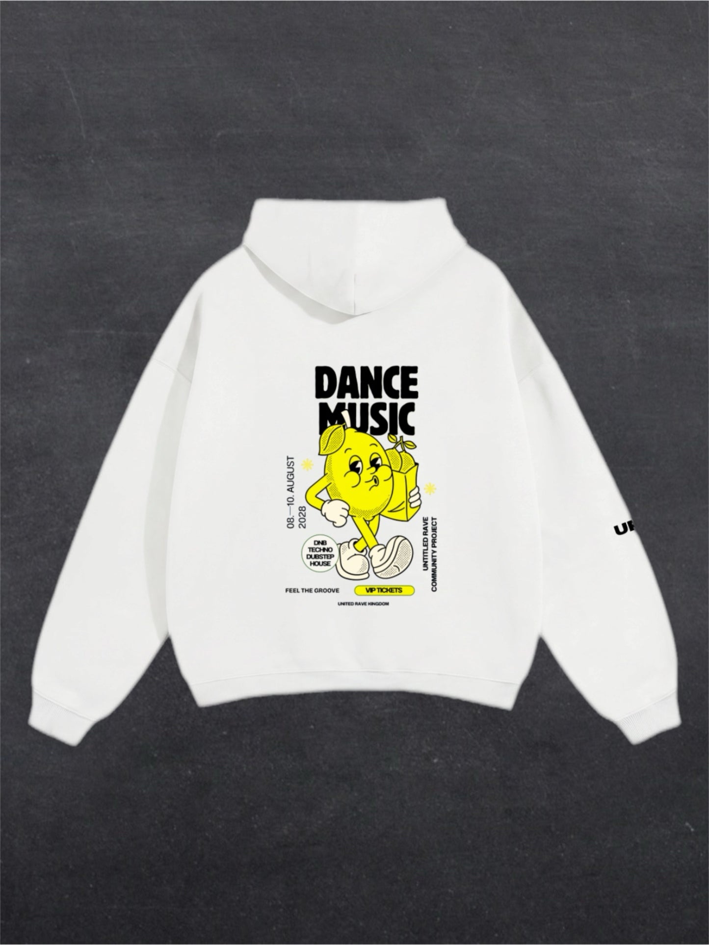 DANCE MUSIC UNISEX HOODIE - BACK PRINT (multiple colours)