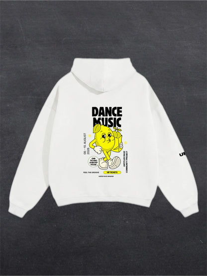 DANCE MUSIC UNISEX HOODIE - BACK PRINT (multiple colours)