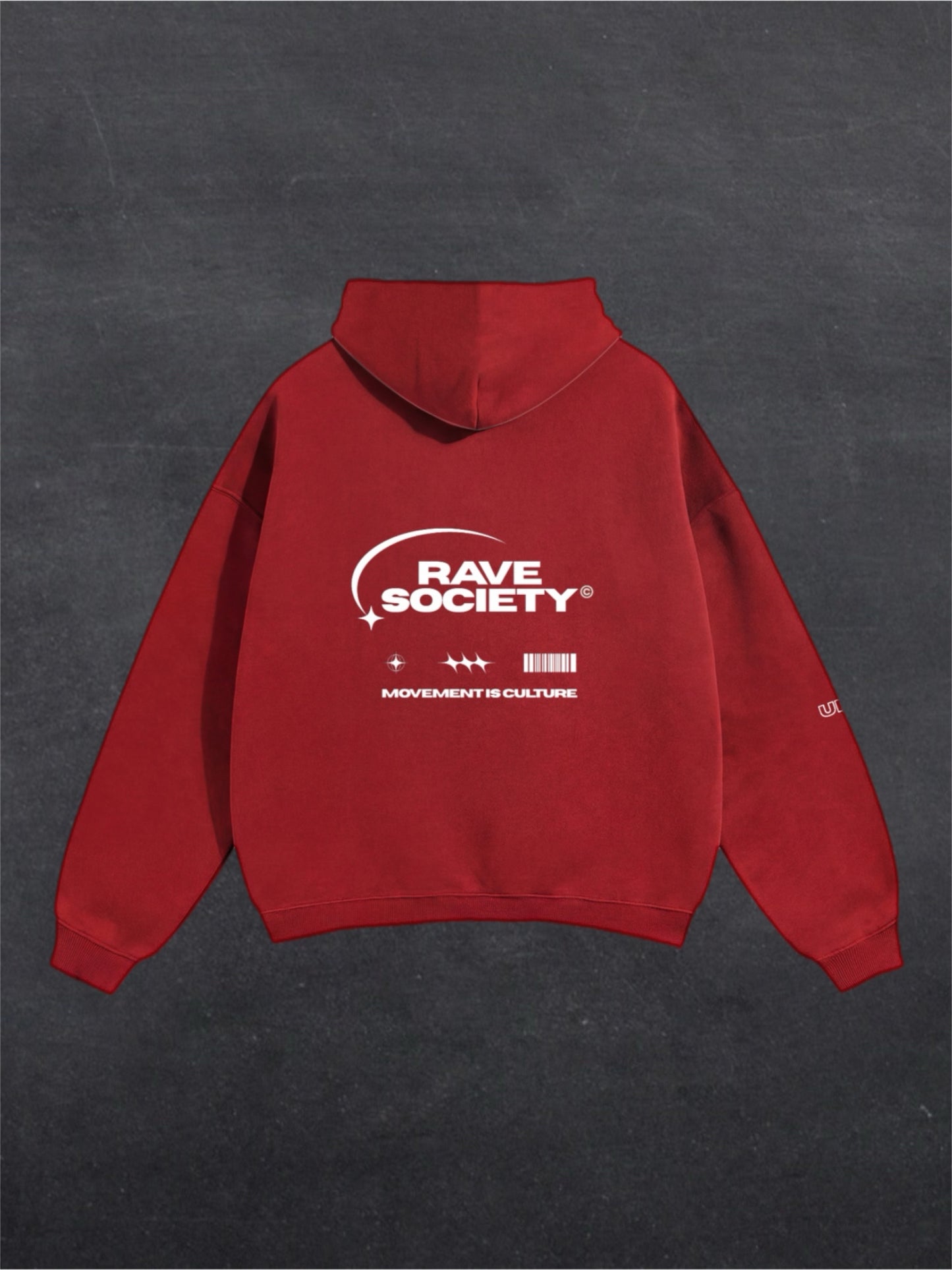 RAVE SOCIETY UNISEX HOODIE - BACK PRINT (multiple colours)