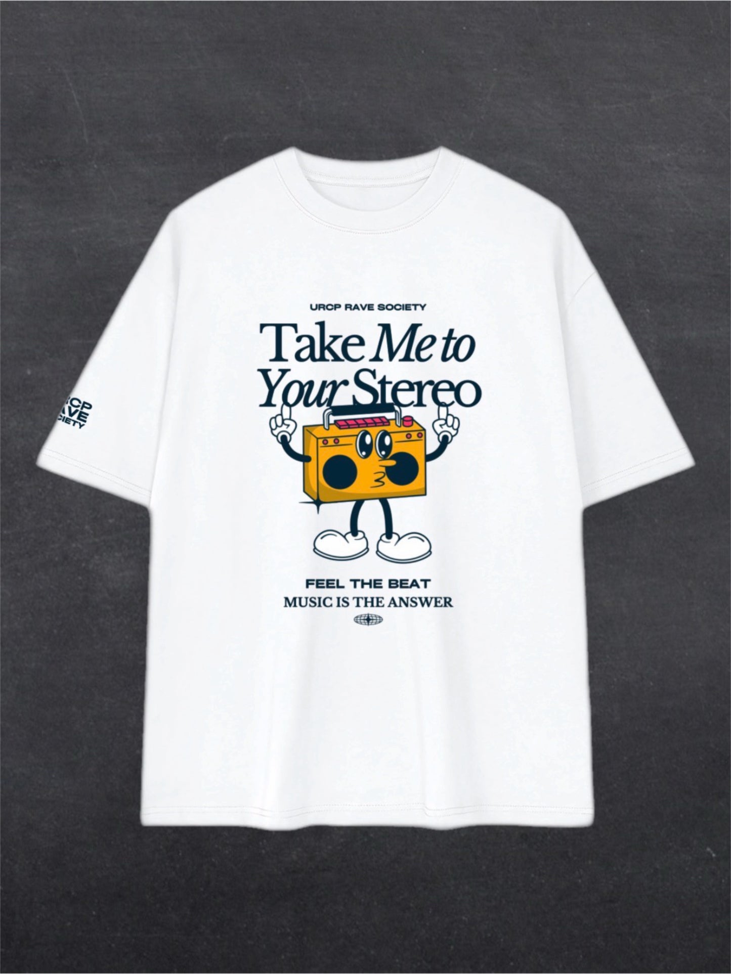 TAKE ME TO YOUR STEREO UNISEX TEE - FRONT PRINT (multiple colours)