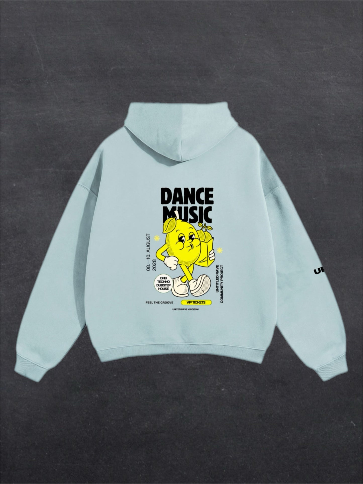 DANCE MUSIC UNISEX HOODIE - BACK PRINT (multiple colours)
