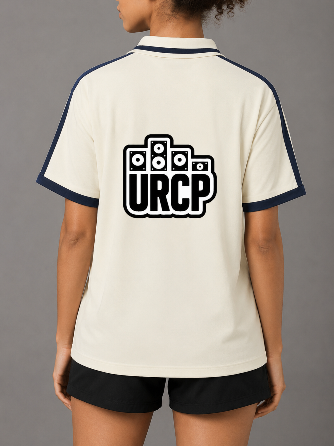 URCP UNISEX STRIPPED POLO (back design)