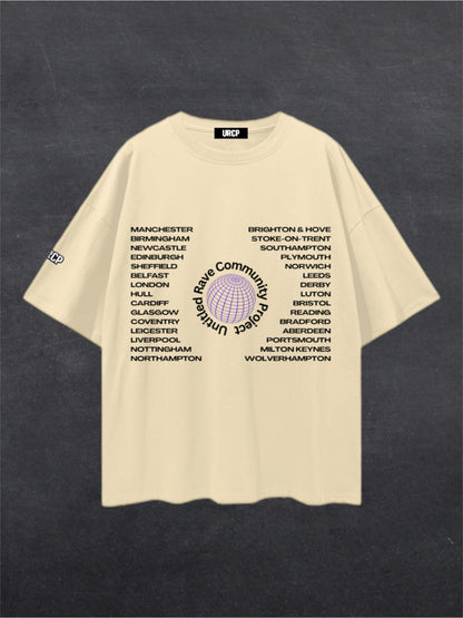UNITED RAVE KINGDOM UNISEX TEE - FRONT PRINT (multiple colours)