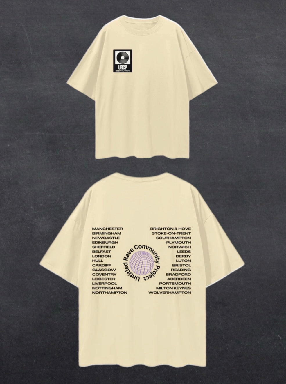 UNITED RAVE KINGDOM UNISEX TEE - BACK PRINT (multiple colours)