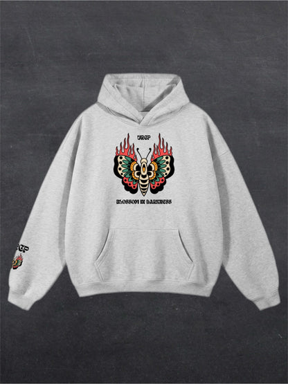 BLOSSOM IN DARKNESS UNISEX HOODIE - FRONT PRINT (multiple colours)