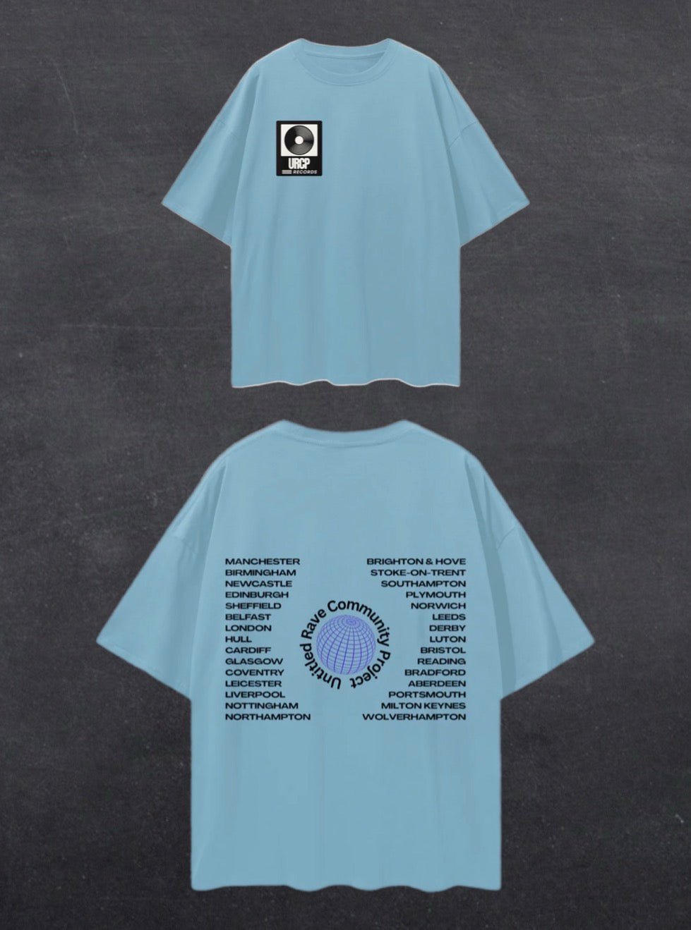 UNITED RAVE KINGDOM UNISEX TEE - BACK PRINT (multiple colours)