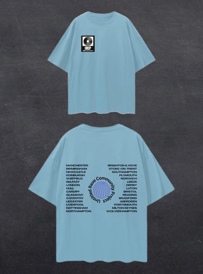 UNITED RAVE KINGDOM UNISEX TEE - BACK PRINT (multiple colours)