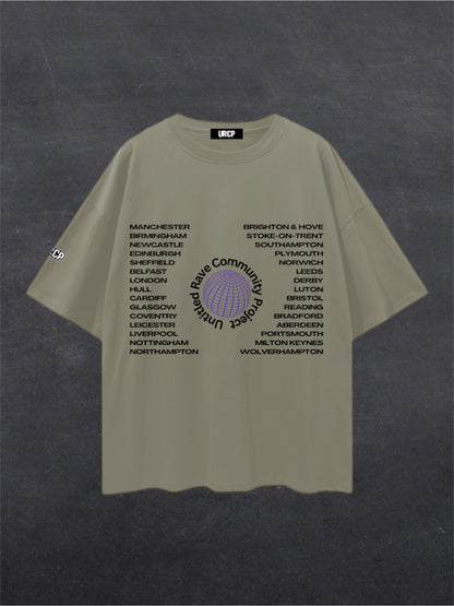 UNITED RAVE KINGDOM UNISEX TEE - FRONT PRINT (multiple colours)